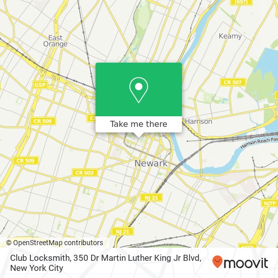 Mapa de Club Locksmith, 350 Dr Martin Luther King Jr Blvd