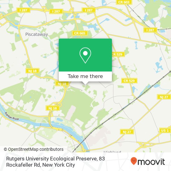 Rutgers University Ecological Preserve, 83 Rockafeller Rd map