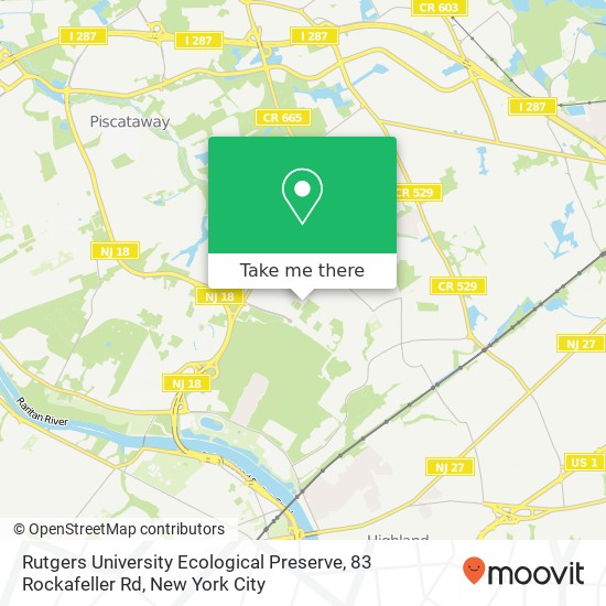 Mapa de Rutgers University Ecological Preserve, 83 Rockafeller Rd