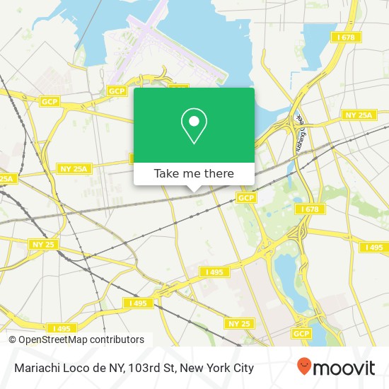 Mapa de Mariachi Loco de NY, 103rd St