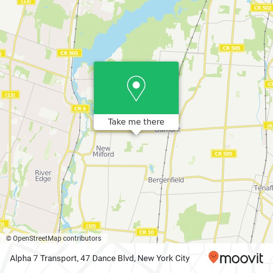 Alpha 7 Transport, 47 Dance Blvd map