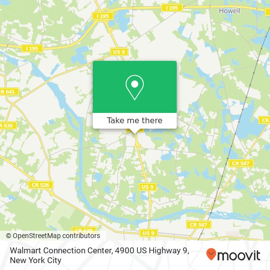 Walmart Connection Center, 4900 US Highway 9 map