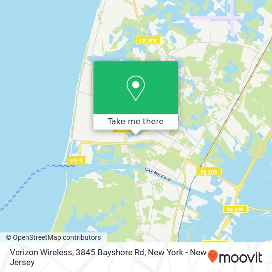 Verizon Wireless, 3845 Bayshore Rd map