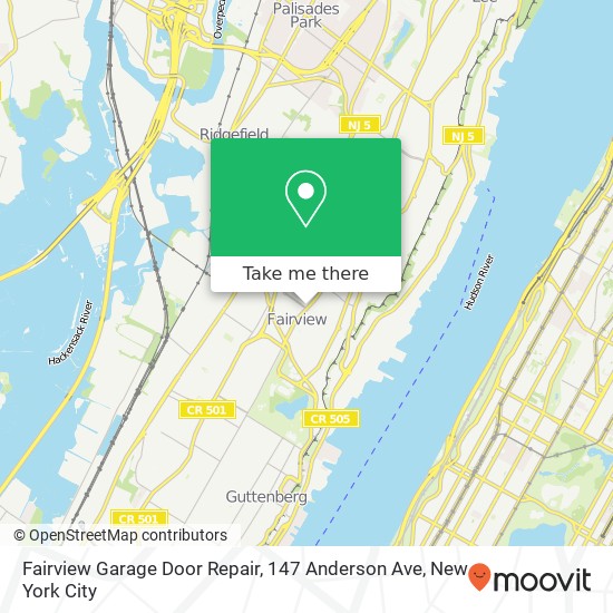 Mapa de Fairview Garage Door Repair, 147 Anderson Ave