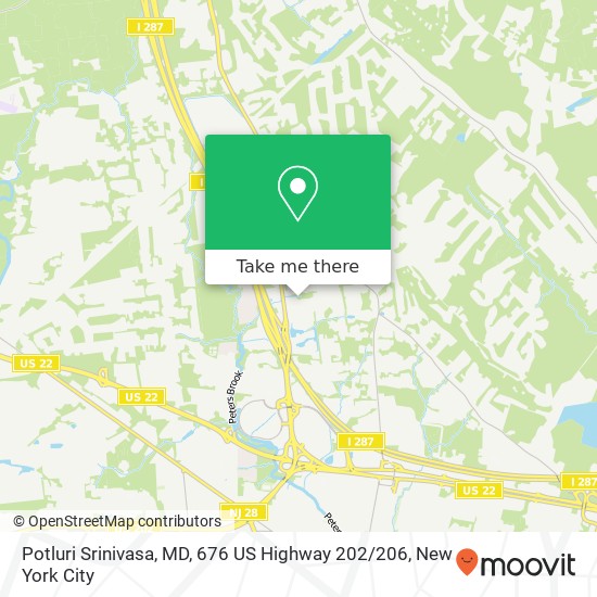 Mapa de Potluri Srinivasa, MD, 676 US Highway 202 / 206