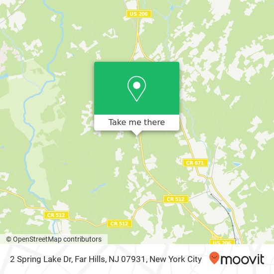 Mapa de 2 Spring Lake Dr, Far Hills, NJ 07931