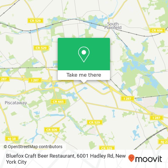 Mapa de Bluefox Craft Beer Restaurant, 6001 Hadley Rd