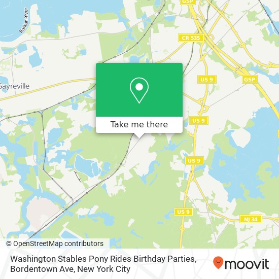 Mapa de Washington Stables Pony Rides Birthday Parties, Bordentown Ave