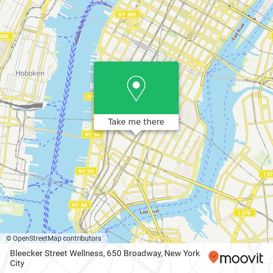 Mapa de Bleecker Street Wellness, 650 Broadway