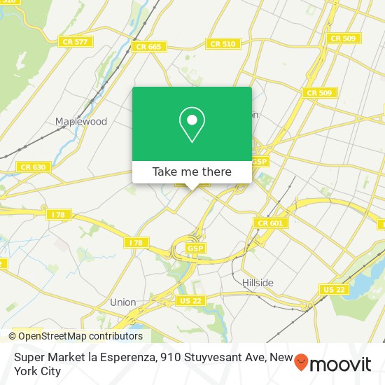 Mapa de Super Market la Esperenza, 910 Stuyvesant Ave