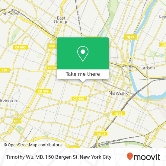 Mapa de Timothy Wu, MD, 150 Bergen St