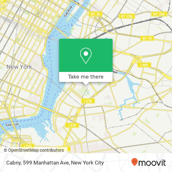 Mapa de Cabny, 599 Manhattan Ave