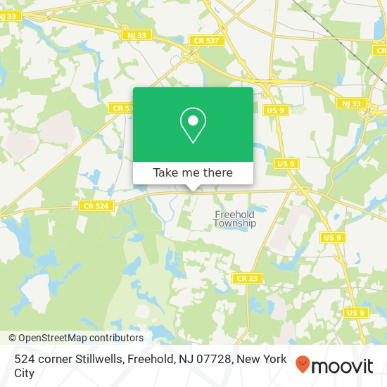 Mapa de 524 corner Stillwells, Freehold, NJ 07728