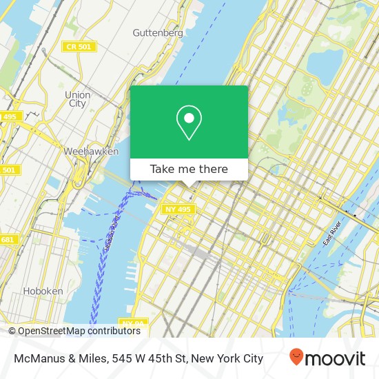 Mapa de McManus & Miles, 545 W 45th St
