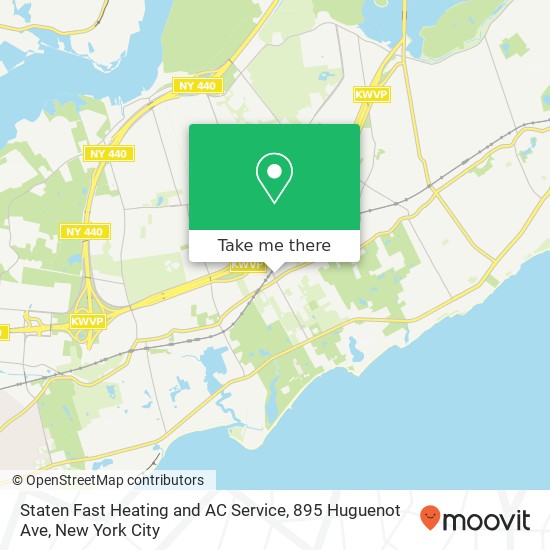 Mapa de Staten Fast Heating and AC Service, 895 Huguenot Ave