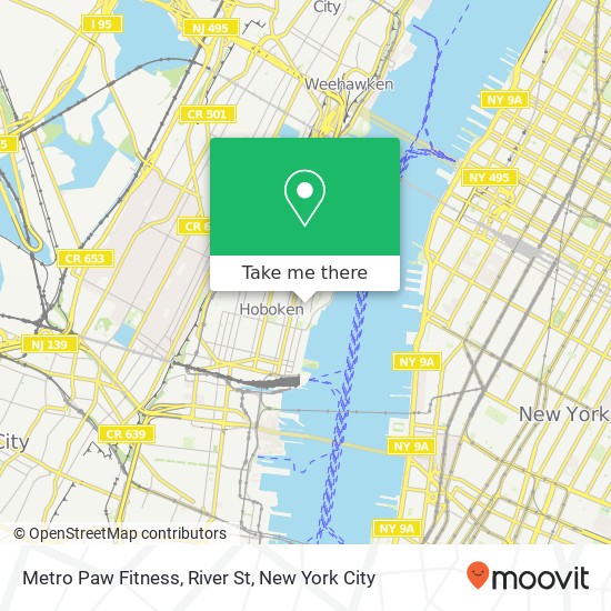 Mapa de Metro Paw Fitness, River St