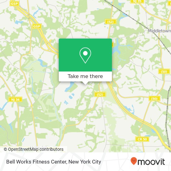 Mapa de Bell Works Fitness Center, 101 Crawfords Corner Rd