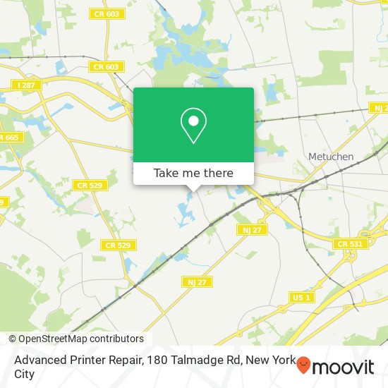 Mapa de Advanced Printer Repair, 180 Talmadge Rd