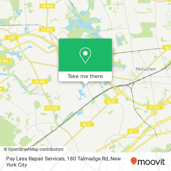 Mapa de Pay Less Repair Services, 180 Talmadge Rd