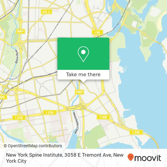 Mapa de New York Spine Institute, 3058 E Tremont Ave