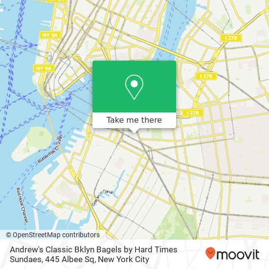 Mapa de Andrew's Classic Bklyn Bagels by Hard Times Sundaes, 445 Albee Sq