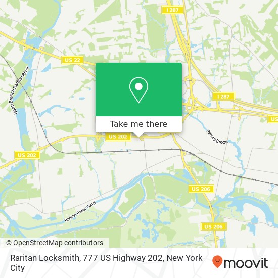 Raritan Locksmith, 777 US Highway 202 map