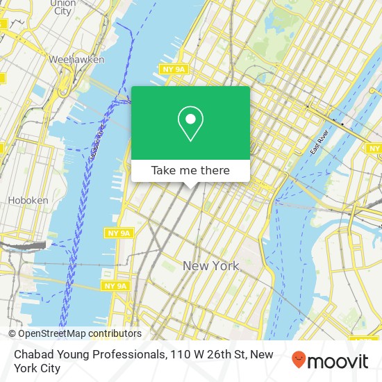 Mapa de Chabad Young Professionals, 110 W 26th St