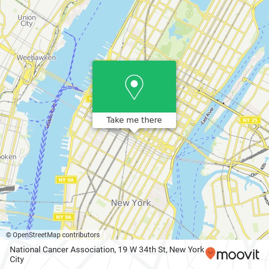 National Cancer Association, 19 W 34th St map