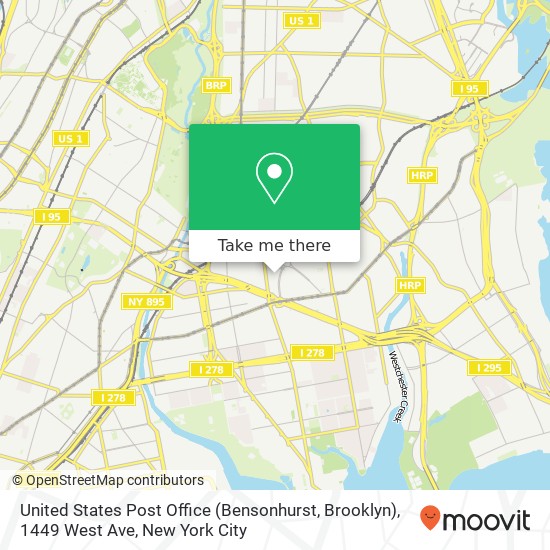 Mapa de United States Post Office (Bensonhurst, Brooklyn), 1449 West Ave
