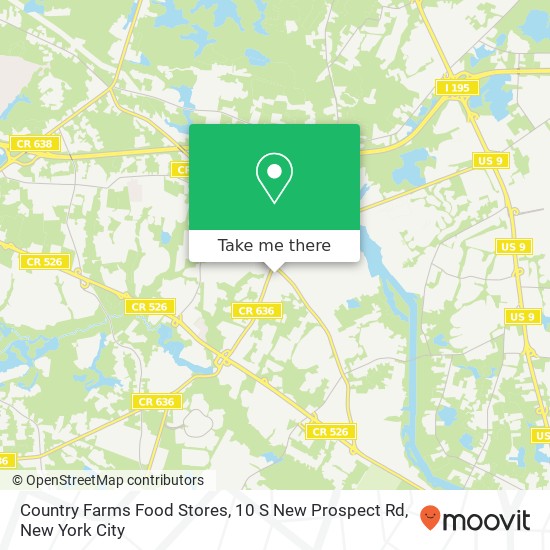 Country Farms Food Stores, 10 S New Prospect Rd map