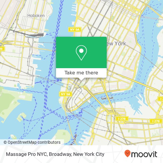 Massage Pro NYC, Broadway map