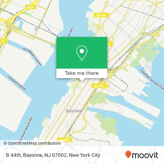 Mapa de B 44th, Bayonne, NJ 07002