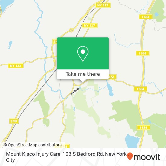 Mapa de Mount Kisco Injury Care, 103 S Bedford Rd