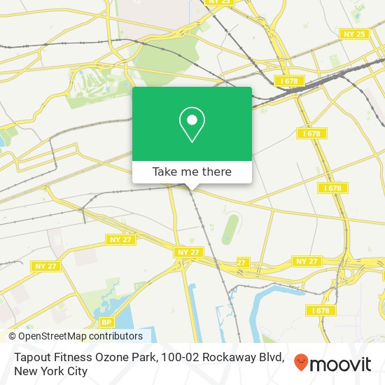 Mapa de Tapout Fitness Ozone Park, 100-02 Rockaway Blvd