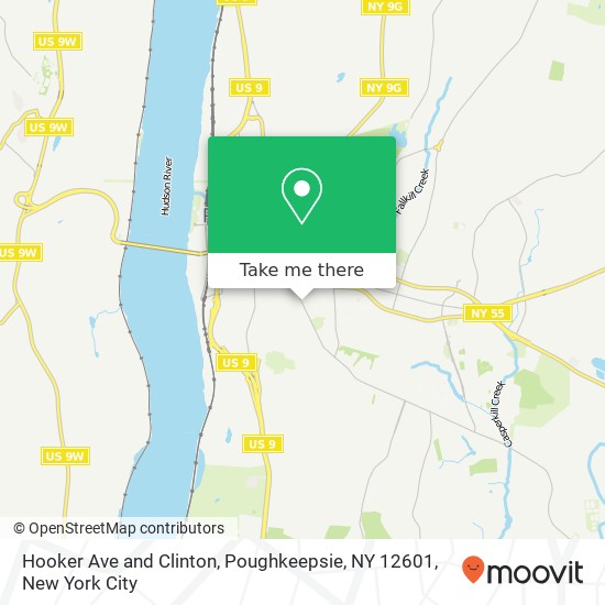 Mapa de Hooker Ave and Clinton, Poughkeepsie, NY 12601