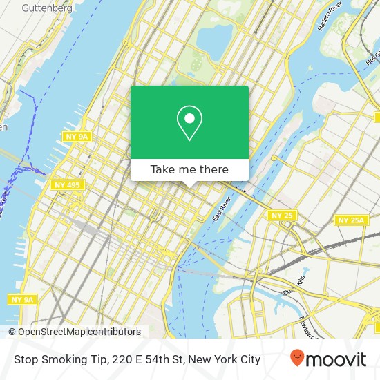 Mapa de Stop Smoking Tip, 220 E 54th St