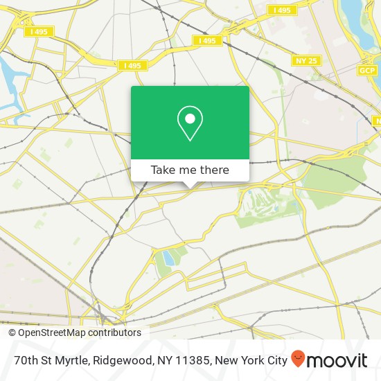 Mapa de 70th St Myrtle, Ridgewood, NY 11385