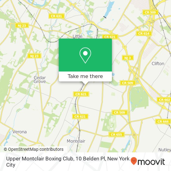 Upper Montclair Boxing Club, 10 Belden Pl map