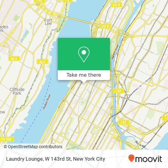 Mapa de Laundry Lounge, W 143rd St