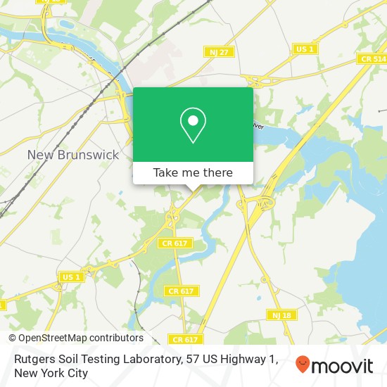 Mapa de Rutgers Soil Testing Laboratory, 57 US Highway 1