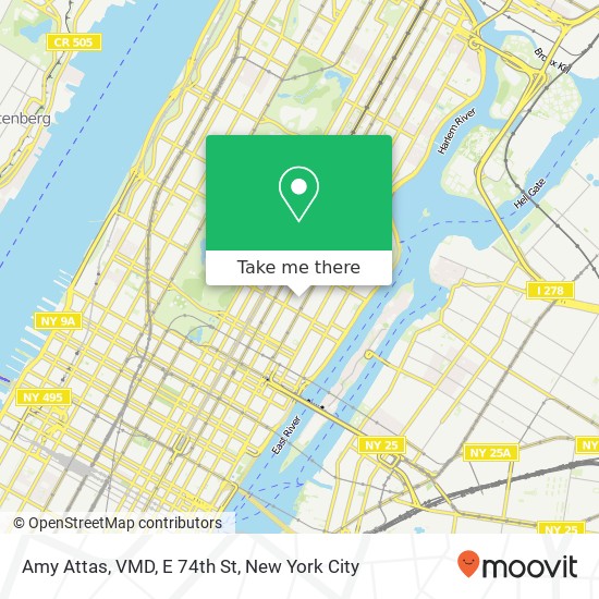 Mapa de Amy Attas, VMD, E 74th St