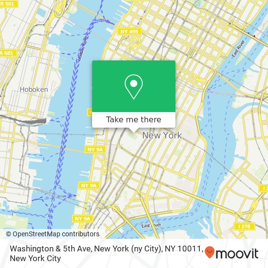 Mapa de Washington & 5th Ave, New York (ny City), NY 10011