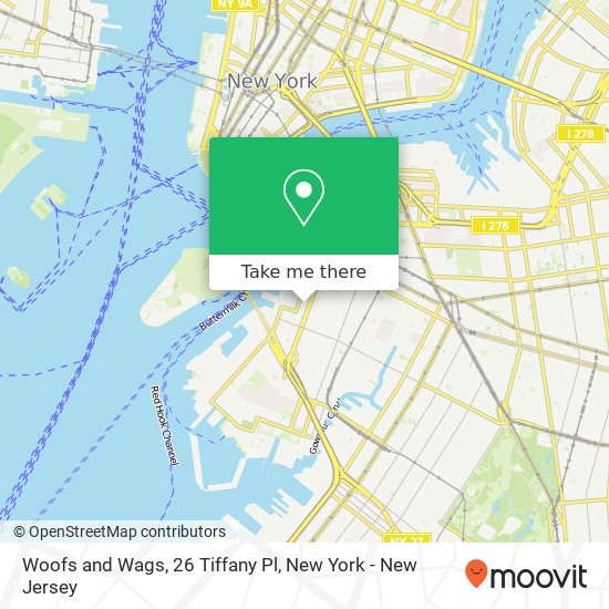 Woofs and Wags, 26 Tiffany Pl map