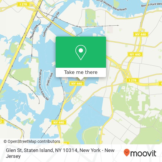 Mapa de Glen St, Staten Island, NY 10314