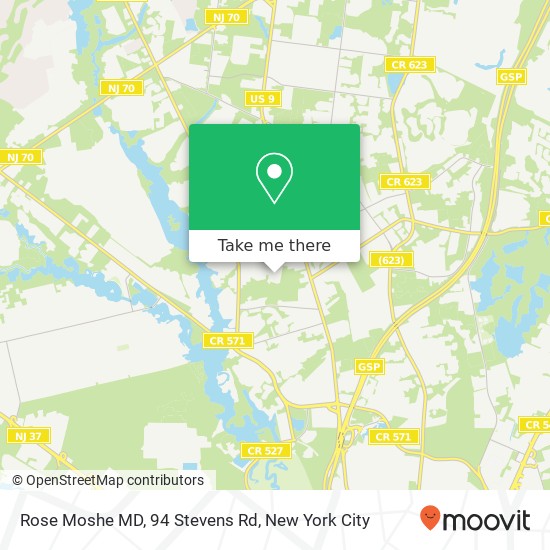Mapa de Rose Moshe MD, 94 Stevens Rd