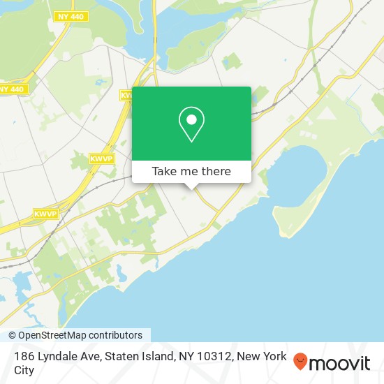 Mapa de 186 Lyndale Ave, Staten Island, NY 10312
