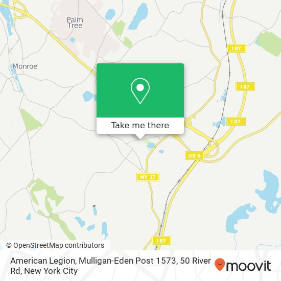 Mapa de American Legion, Mulligan-Eden Post 1573, 50 River Rd