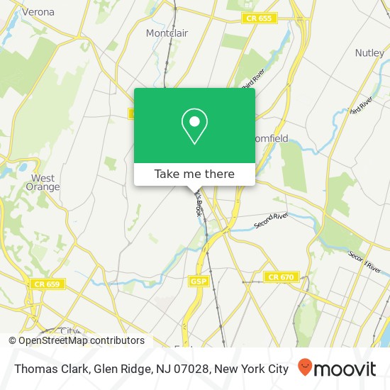 Thomas Clark, Glen Ridge, NJ 07028 map