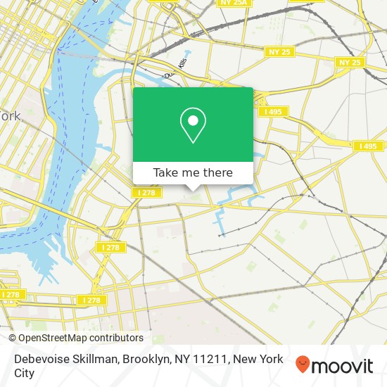 Mapa de Debevoise Skillman, Brooklyn, NY 11211