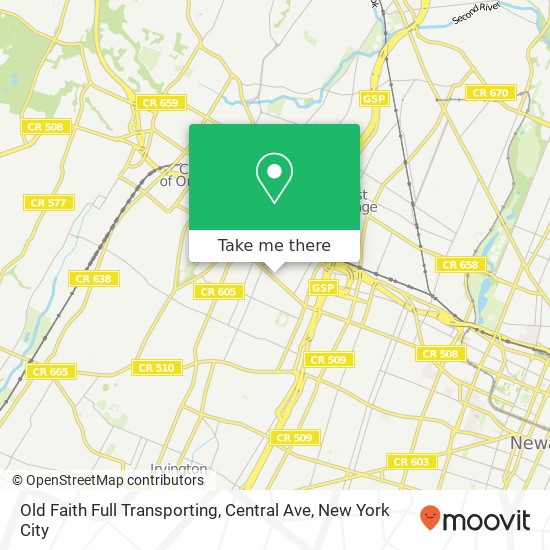 Old Faith Full Transporting, Central Ave map